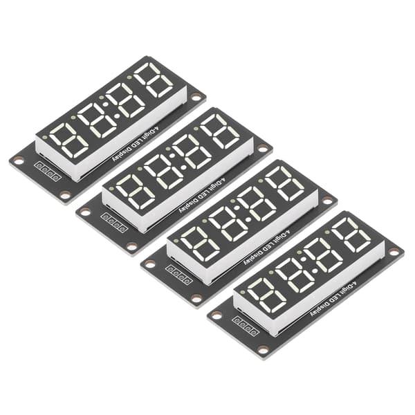 4 sæt 4-cifret digitalt rør LED-displaykort 7 segmenter urmodul TM1637 0,56 tommer hvid MRA041B