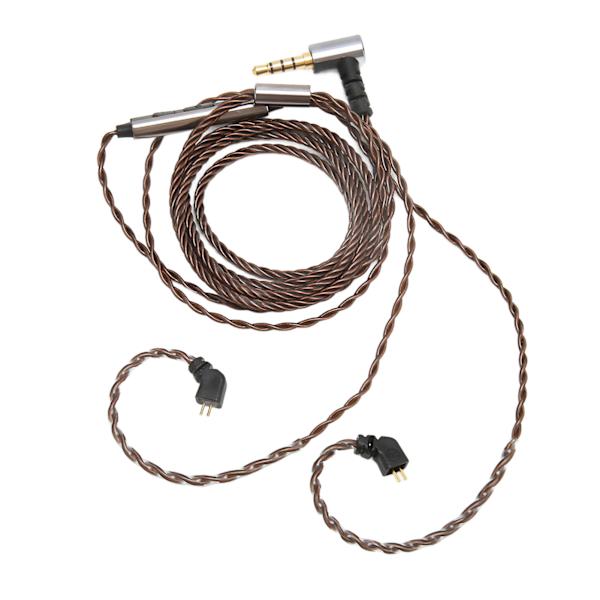 Øretelefonoppgraderingskabel 2 pins 0,78 mm 3,5 mm rettvinklet utskifting av ørepropper med mikrofon for AS10 AS06 ZST ZS3 ES4