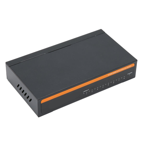 8-porttinen Gigabit Ethernet -kytkin TBCS5008E Plug Play -vakaa ja tukeva alumiiniseostietokoneverkkojen kytkimet 100240V (EU-pistoke)