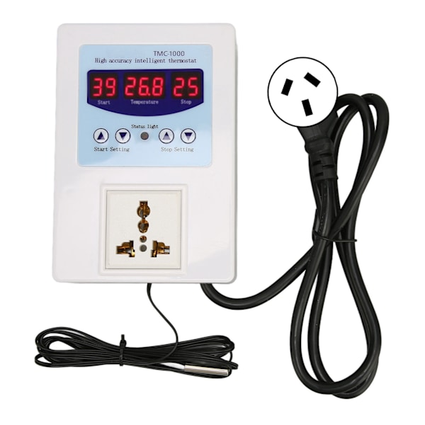 Digital LED temperaturregulator Vandtæt Plug and Play Opvarmning Køling Termostat til Opdræt Akvarier 110‑240V AU Stik