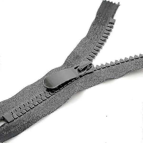 1 stk. Farvet Resin Lynlås Dobbelt Slider Åben Ende Auto Lås Tøj Lynlås, Sort, 8#, 100cm