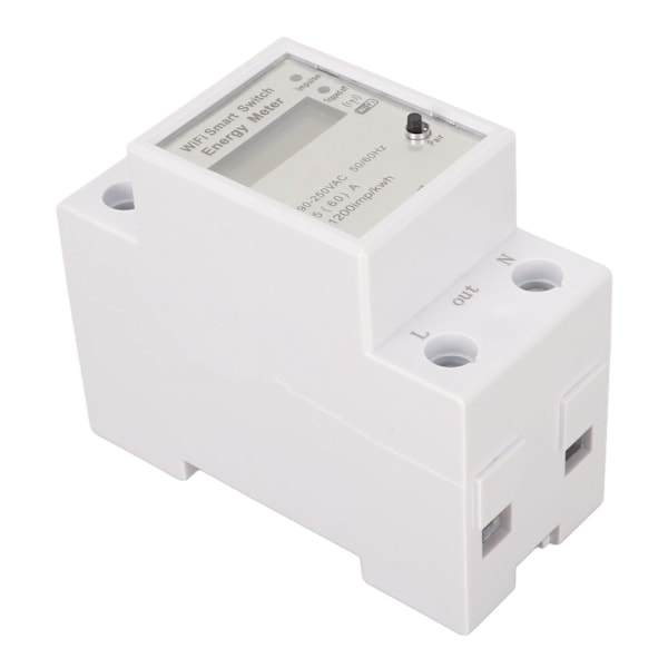 WiFi-strømmåler LCD-skjerm Watt-timemåler APP-kontroll Smart Switch Energimonitor 90-250VAC