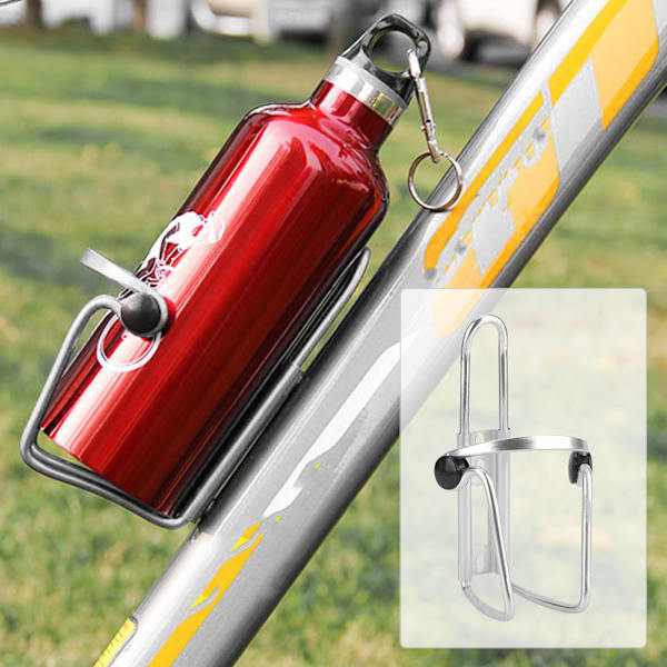 Aluminiumlegering Cykel Vattenflaskhållare Cykel Vattenkokare Cup Rack Cykeltillbehör (Silver)