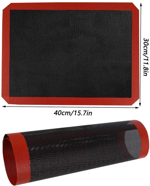 2 stk. Non-stick bageplade, glasfiber ovnmåtte, kagemåtte, silikone bageunderlag, bageværktøj
