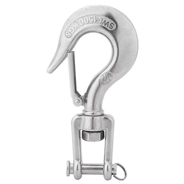 Durable Stainless Steel Swivel Jaw Hook with Safety Latch Rowing Boat Kayak Accessory 1/2"