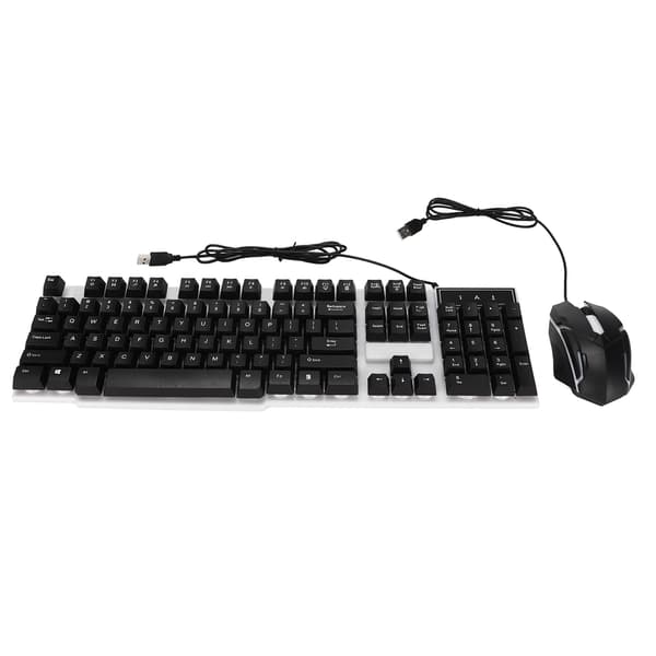 104 Tasters Keyboard Mouse Sæt Baggrundslys USB Farverig Ergonomisk Stabilt Baggrundsbelyst Keyboard Mouse Combo