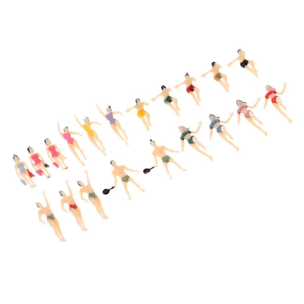 3 x 20 Stycken HO Skala 1:100 Målade Modellfigurer Människor Simmare
