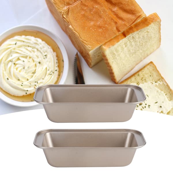 Rektangel Toast Brødform Kageform Kulstofstål Non-stick Brød Bageforme Guld