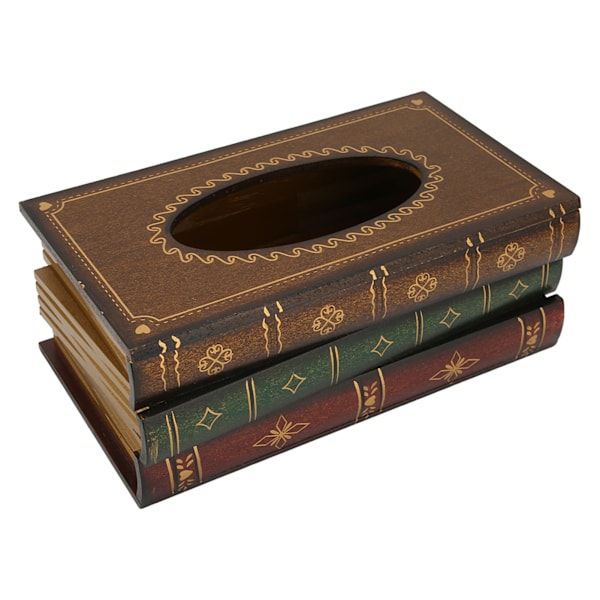 Tissue Box Simulation Wooden Antique Book Shape Napkin Case for Home Restaurant Shop