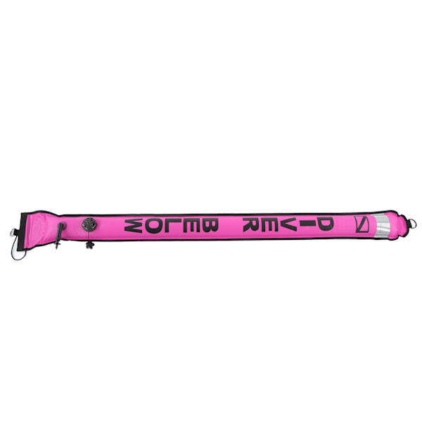 150x15cm Scuba Diving Surface Marker Bøje High Visibility Oppustelig Surface Marker Signal Tube Pink