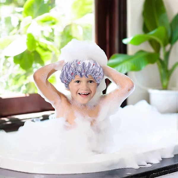 2 STK Dusjhette Badehette Vanntett Dusjhette Elastisk Vanntett Dusjhetter for Damer Spa Salong
