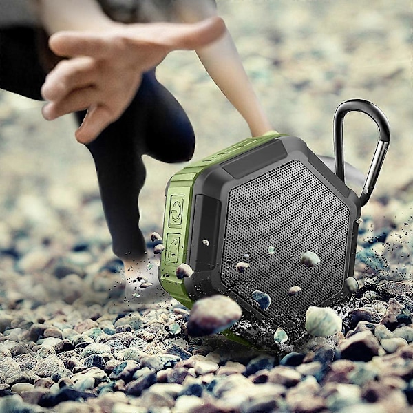 Portabel Mini Bluetooth Duschhögtalare med Krok 12H Speltid Vattentät Bluetooth Högtalare för Strand, Pool, Hem, Fest, Grön