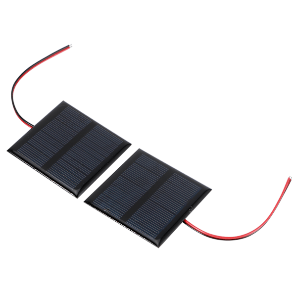 2 stk. 5,5V 0,6W kablet solpanel multifunktionelt bærbart mini solpanel polysilicium