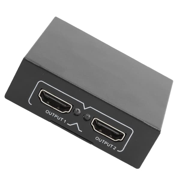 HD Multimedia Interface 1 til 2 fordeler 4K x 2K konverter videosplitter US-stik 100‑240V Sort