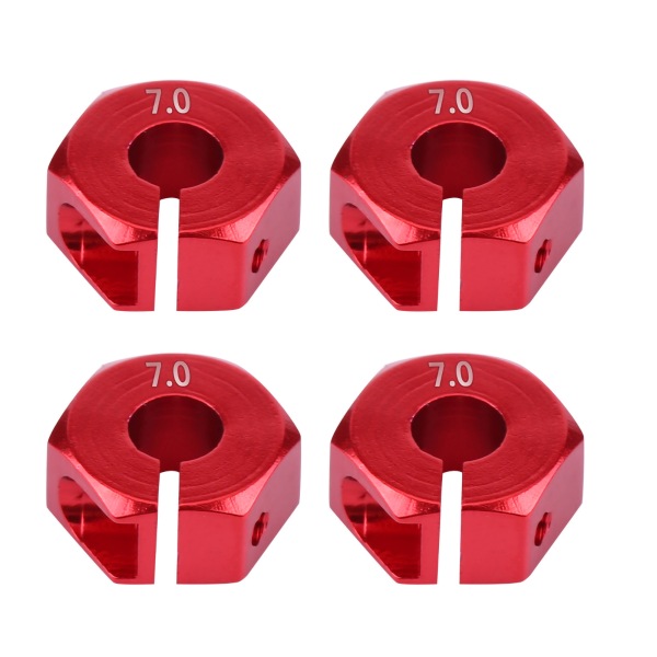 12 mm universal hex-navadapter for HSP Sakura 1/10 skala RC-bil (7 mm, rød)
