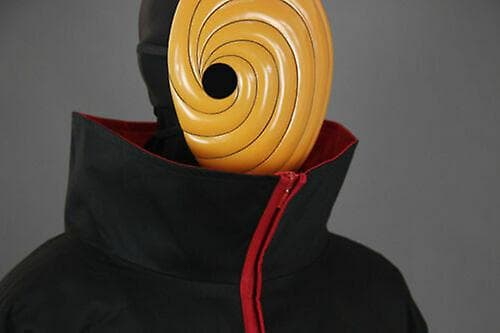 Naruto Akatsuki Tobi Uchiha Obito Robe Kappa + Hartsmask Cosplay Kostym Svart Black M