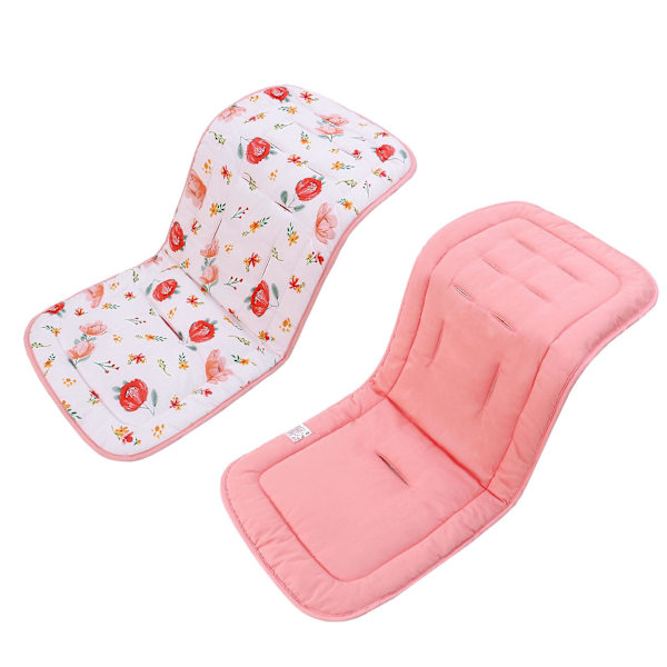 1 st Baby Sittdyna, Universal Andningsbar Barnvagnsmadrass, Barnvagnskudde för Barnvagnar 100% Bomull, 34x78cm (akvarellblommor (tjock))