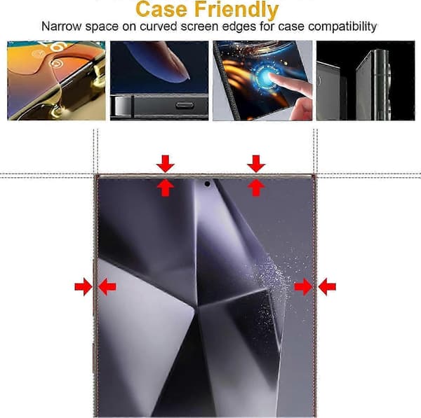 for Samsung Galaxy S24 Ultra Privacy Screen Protector, [6 in 1] Anti-Spy Film Unlock Compatible + Camera Lens Protector 6pcs