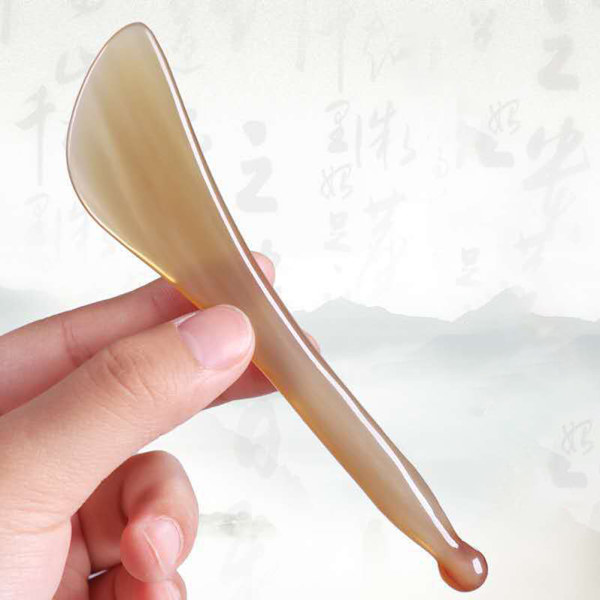 2 stk Gua Sha Plate Buffalo Horn Guasha Board Massasje Skrapeverktøy Skrape for kroppsansikt