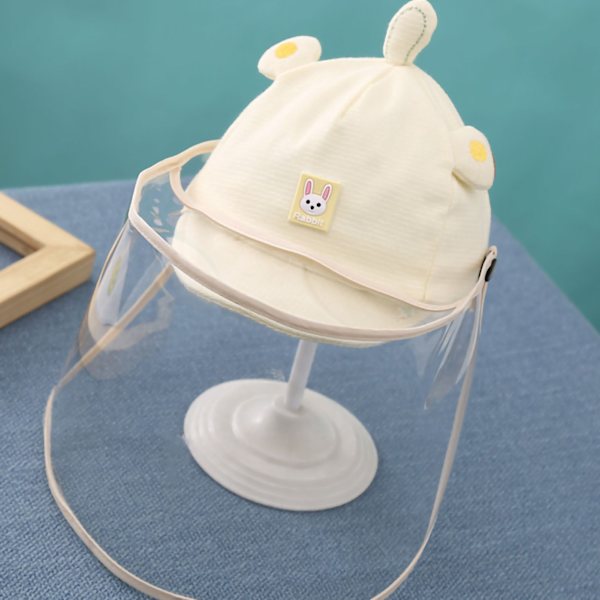 Avtagbar barns ansiktsmask hatt avtagbar transparent ansiktsmask gul