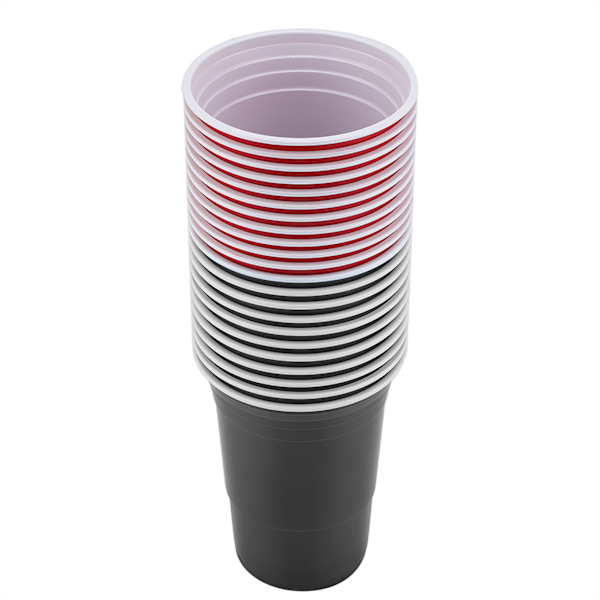 Beer Pong Set Beer Pong Drickspel Set Beer Pong Cups 22 Cups 4 PingPong Bollar Röd Svart