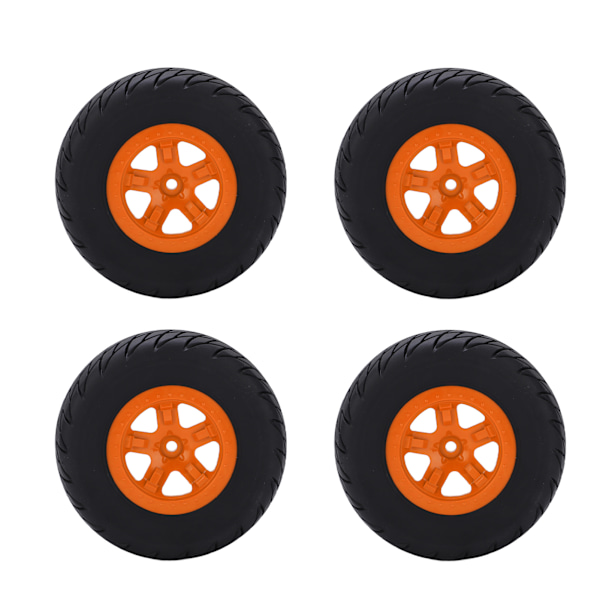 4 kpl RC-auton kumirenkaat ja vanteet 1/10 Short Course Truck - Oranssi