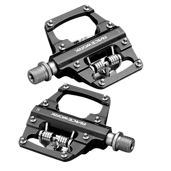 Cykelpedaler Aluminiumlegering Förseglat Lager Platt Plattform SPD Självlåsande Dubbelanvändningspedal för Landsvägs- och Mountainbikes 4-B7