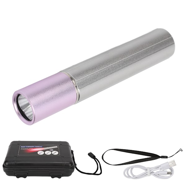 Rød LED-terapienhet Oppladbar bærbar håndholdt infrarød lommelykt 630nm 660nm 850nm Bølgelengde