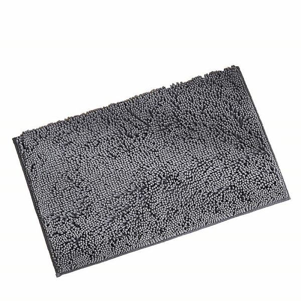 1 stk. Sklisikker badematte, myk baderomsmatte, absorberende, mørkegrå, 40 x 60 cm