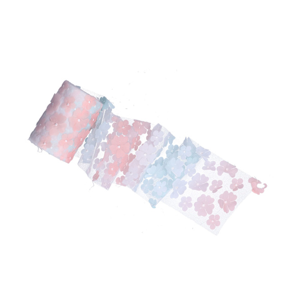 Blommor Tulle Rullar 10cm 10yd Premium Polyester Flexibel Bred Applikation Utsökt Glittrande Tulle RullarGradient Rosa Blå