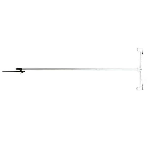 Camping Lampe Stang Retractable Dobbelt Lys Kroge Retro Stil Metal Udendørs Foldbar Lanterne Stativ til Picnic Vandring Sølv