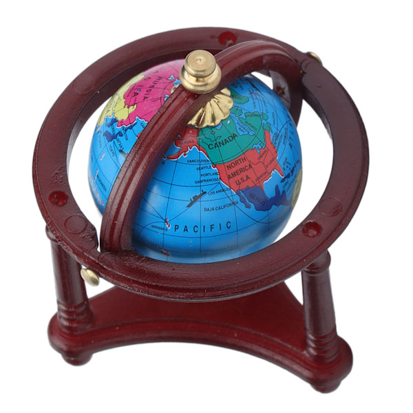 Dockhus Globe Modell Pedagogisk Simulering 1:12 Miniatyr Världsklot Tillbehör med Stativ