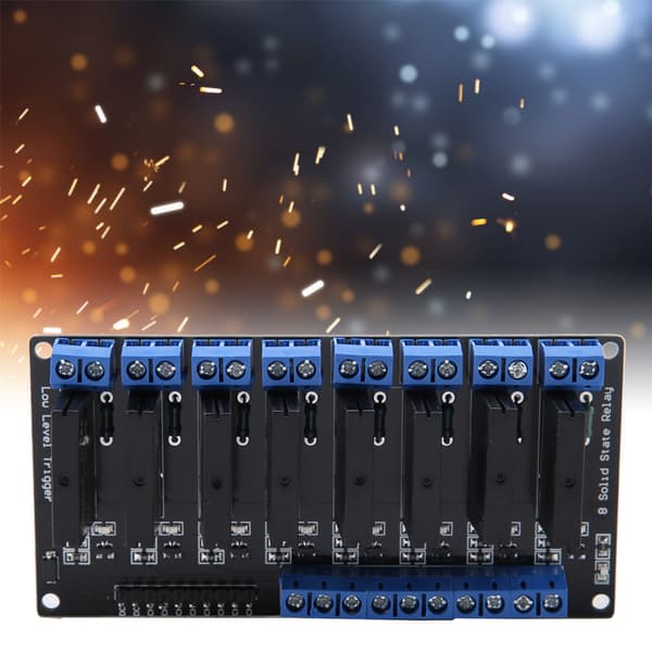 8-kanals solid state-relémodul DC-AC lavnivåutløser med sikring