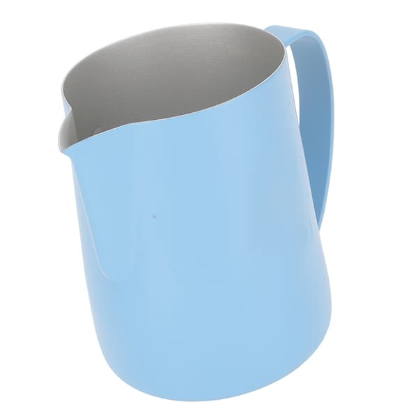 Coffee Latte Art Kander Bevel Design 450ml Rustfri Stål Mælkeskumningskande til Kaffe Mælk Lyseblå