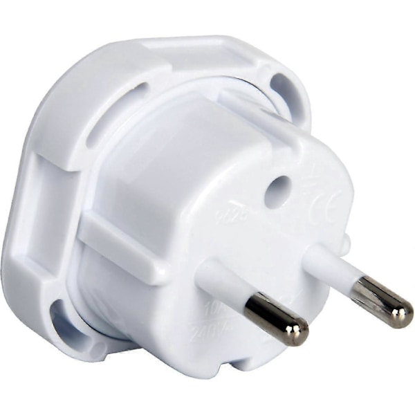 2025, Reseadapter - UK till EU Euro Europeisk Adapter Vit Kontakt 2 Stift - 5-pack