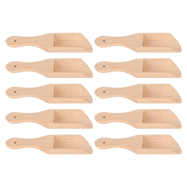 10 stk. Badesaltske til multifunktionel miljøvenlig bøgetræ bærbar saltske til badeværelse type 1 (9,7x3x1,4cm/3,8x1,2x0,55in)