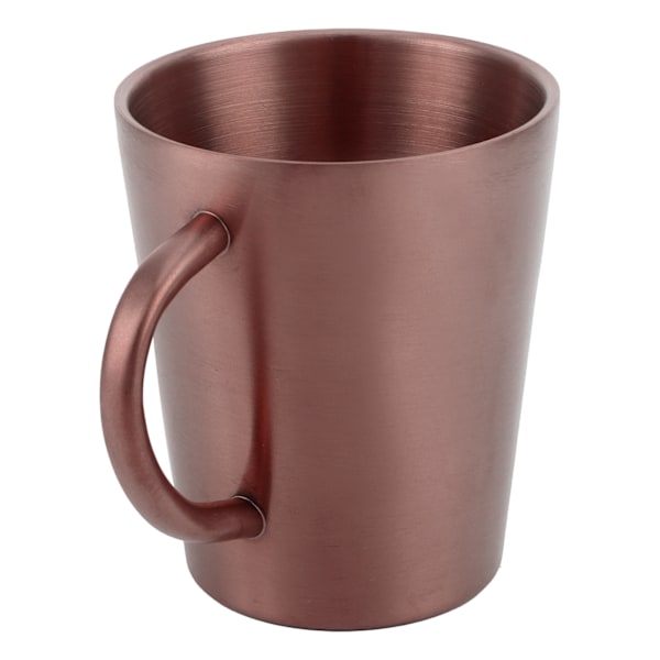 300 ml bärbar mugg 304 rostfritt stål dubbelväggig isolerad kaffebägare med handtag roséguld