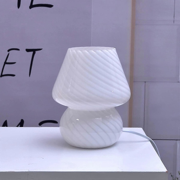 Glas Svampe Sengelampe, Gennemsigtig Bordlampe Moderne Stribet Glas Sengelamper Skrivebord Hvirvel Lys, Til Boligindretning