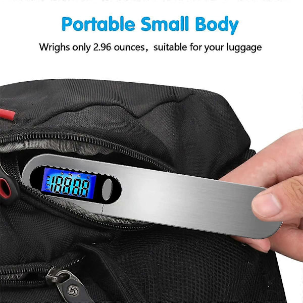 Resevåg Bärbar Digital Bagagevåg Max 50 kg/110 lb (LB, g, Oz, kg) Våg med Krok Resor/Shopping/Post/Hushåll/Utomhusbruk