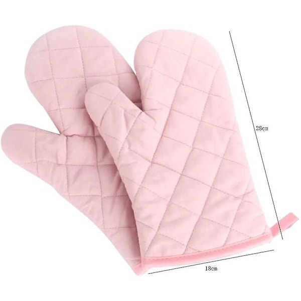 Tykkere Varmebestandige Ovnhandsker Grydelapper Bagehandsker Varmebestandige Ovnhandsker (Pink)
