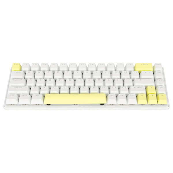 Gaming-tastatur USB 68 taster Blå bryter N-tasters rollover 10 RGB-bakgrunnsbelyste moduser Kablet tastatur for stasjonær bærbar PC Hvit Gul