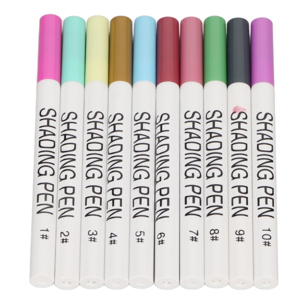 10 st Nagellackspennor i olika färger Snabbtorkande Bärbar Bärbar Nail Art pennor med ljus lyster för hemmasalong gör det själv