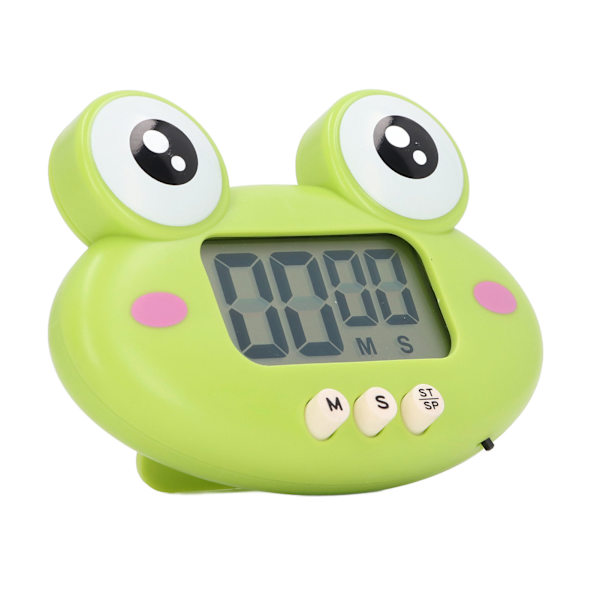 Tegneserie Digital Timer ABS Bærbar Letvægts Nem at Bruge Sød Tegneserie Timer til Køkken Madlavning Grøn Frø