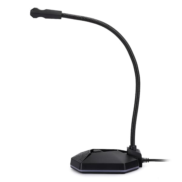 Dator Mikrofon RGB USB Böjbar 360 Grader Rundstrålande Drivrutinsfri PC Skrivbordsmikrofon