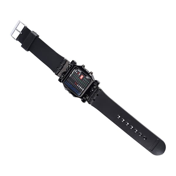 Elektronisk LED-klocka för män och kvinnor med PU-armband och datumfunktion
