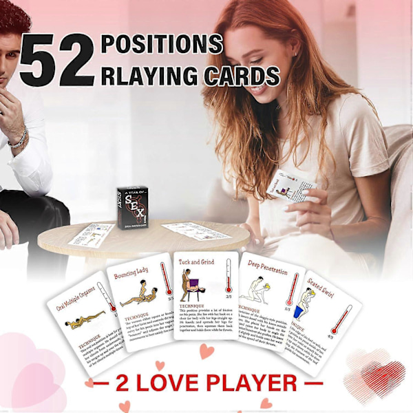 De Hotteste Sexstillinger - Voksen Sexstilling Kort Soveværelse Kampkort - Illustreret med Billeder Date-Night Sjove Spil til at Forbedre Forhold - GSL
