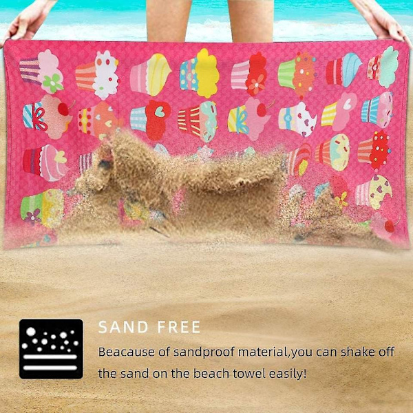 Hurtigtørrende Mikrofiber Strandhåndklæde - Sandtæt, Ideel til Rejser, Svømning og Pool-aktiviteter (29\"x59\")