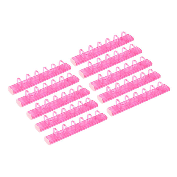 10 stk. Bindekamme ABS 6 Huller Binderinge til Lærer Studerende Dokument Notebook Fremstilling Pink