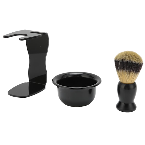 3 st Rakborste Set Skägg Rakborste Skål Säkerhet Rakställ Kit för män