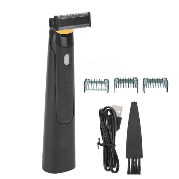 Unisex Elektrisk Trimmer T-formet Vaskbart Kutterhode 3 Guidekammer Hårfjerningsbarbermaskin
